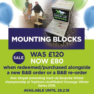 Money OFF Mounting Blocks in February..